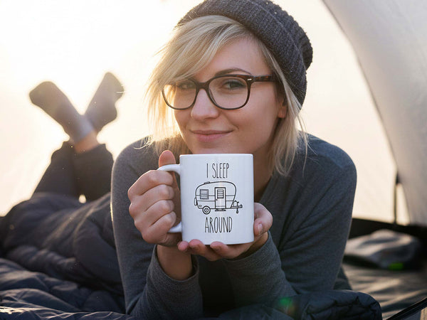 I Sleep Around Camping Coffee Mug