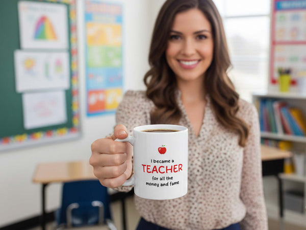 Money and Fame Teacher's Coffee Mug