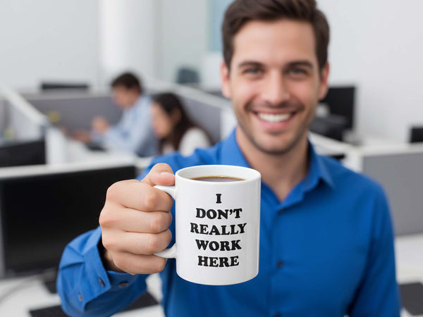 I Don't Really Work Here Coffee Mug