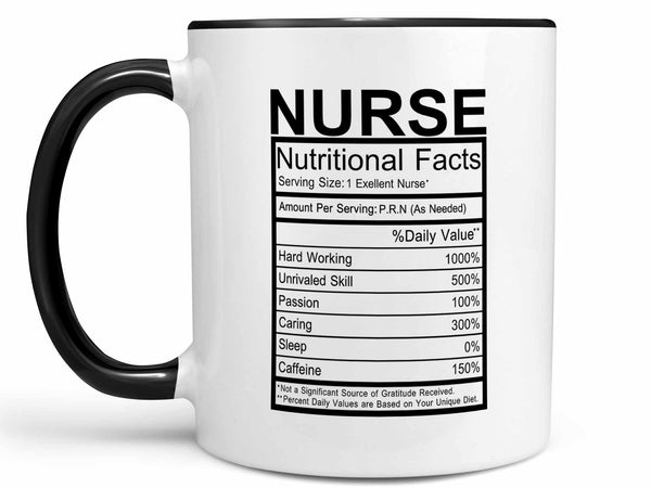 Nurse Nutritional Facts Coffee Mug