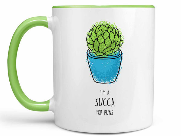 I'm a Succa for Puns Coffee Mug