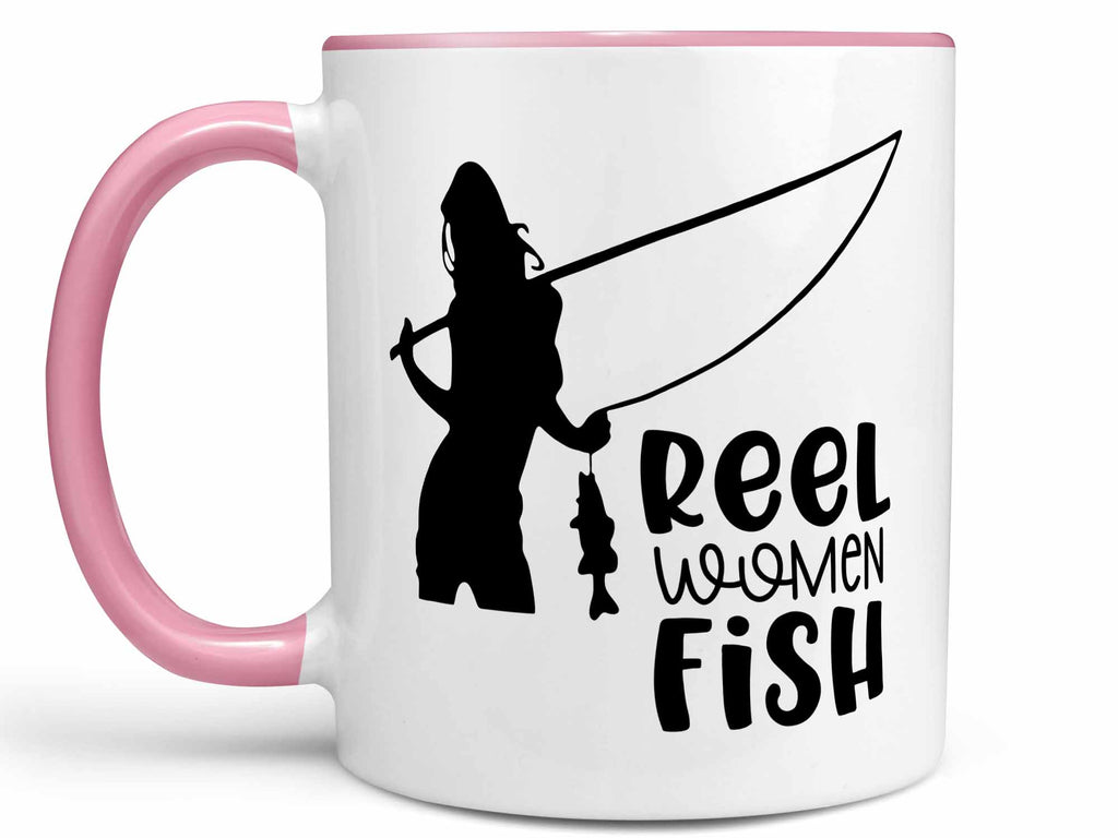 Reel Women Fish Coffee Mug or Coffee Cup, Fishing Coffee Mug Gift
