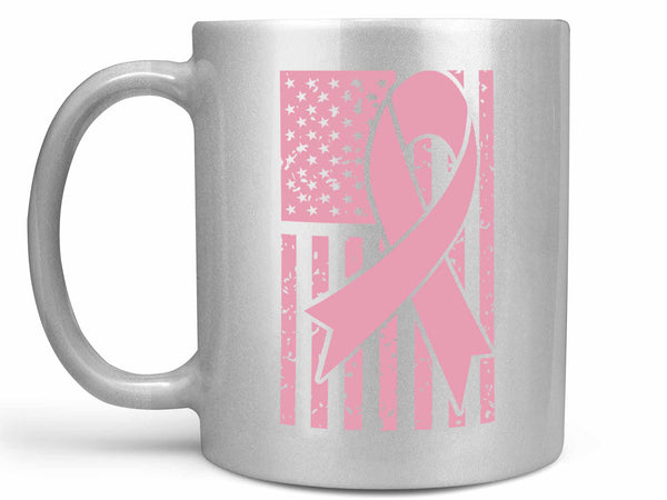 Pink Ribbon Flag Coffee Mug,Coffee Mugs Never Lie,Coffee Mug