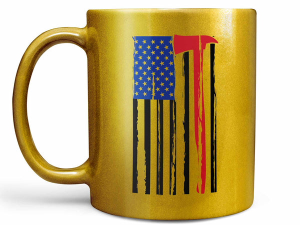 Firefighter Axe Flag Coffee Mug
