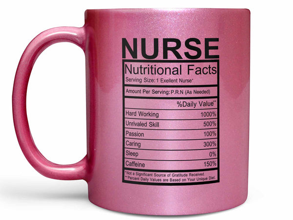 Nurse Nutritional Facts Coffee Mug