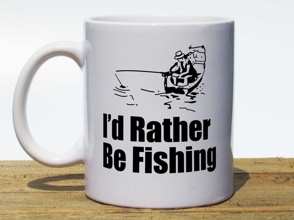 Funny Fishing Coffee Mugs  I'd Rather Be Fishing Coffee Mug or