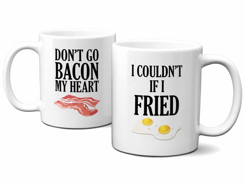 Bacon and Eggs Couples Coffee Mug Set,Coffee Mugs Never Lie,Coffee Mug