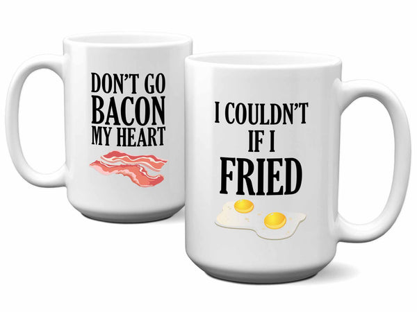 Bacon and Eggs Couples Coffee Mug Set,Coffee Mugs Never Lie,Coffee Mug