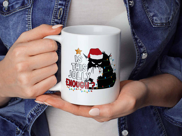 Jolly Cat Christmas Coffee Mug