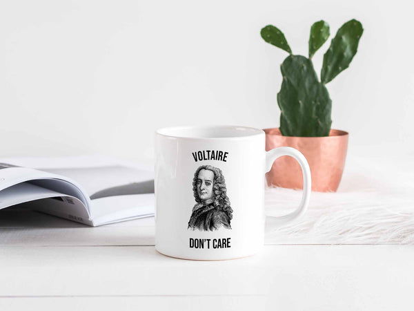 Voltaire Don't Care Coffee Mug